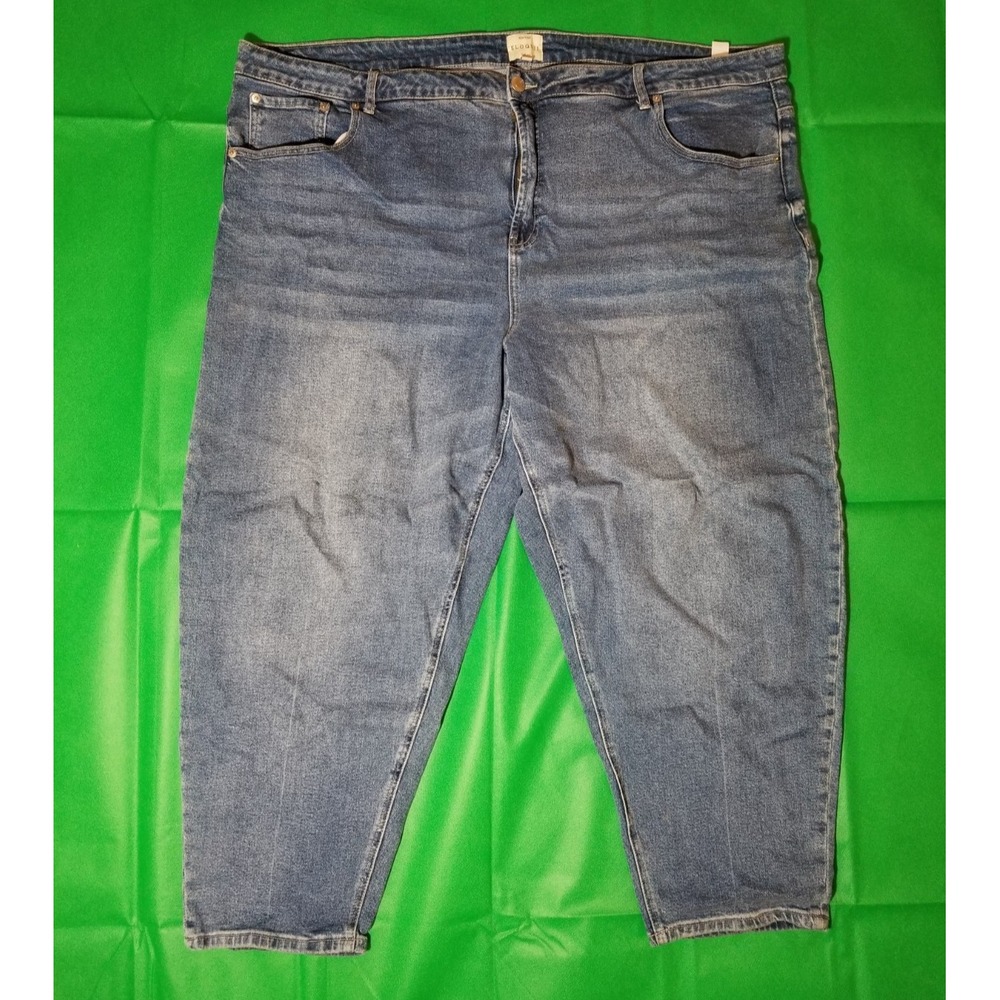 Eloquii Womens Plus Size 26 Crop Jeans Retro Street Boho Cottage Coastal Grunge